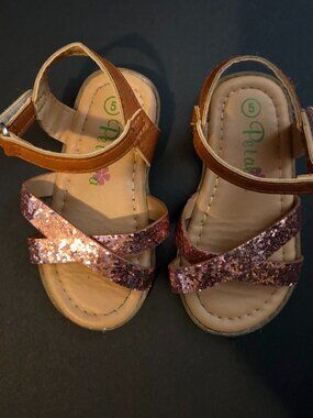 Girls Pink Glitter Sandal 5T